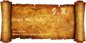Vogl Máté névjegykártya