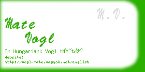 mate vogl business card